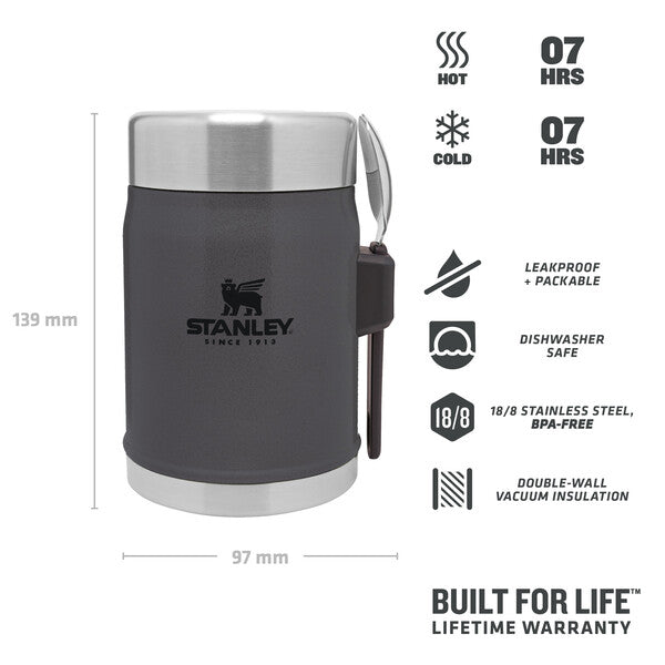 Classic Legendary Food Jar + Spork | 0.4L - Ѕtаnlеу